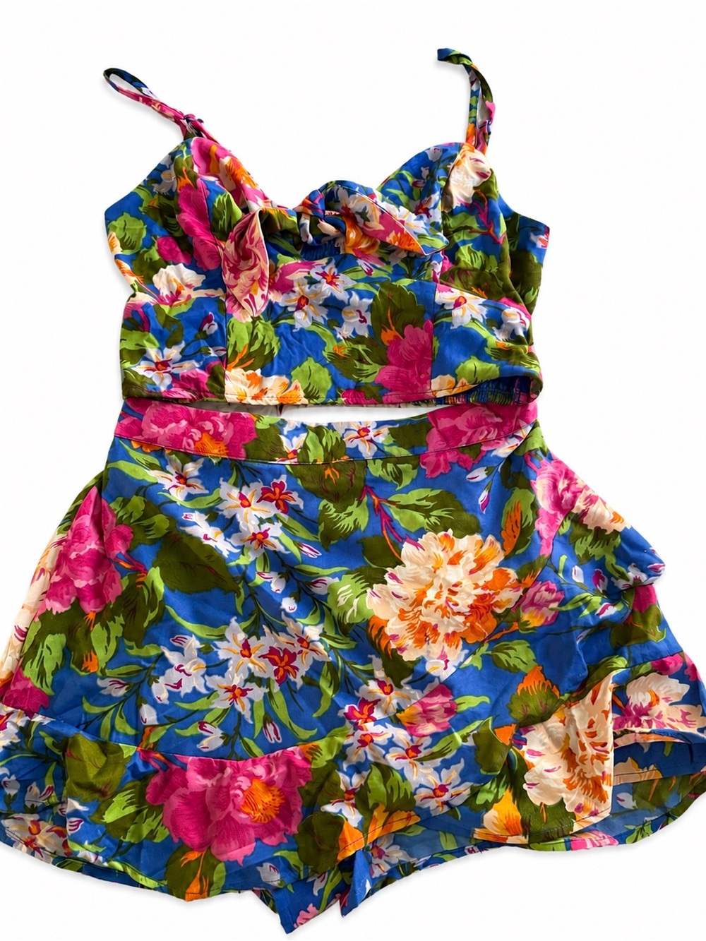NWT Hawaiian Lottie & Holly Floral Crop Top & Skort Matching Set Size M